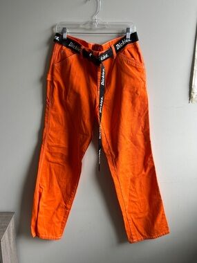 Rare Dickies Juniors Carpenter Pant 9/29 Orange With Belt